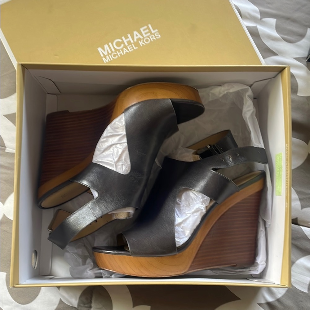 Michael Kors Leather Josephine Wedge